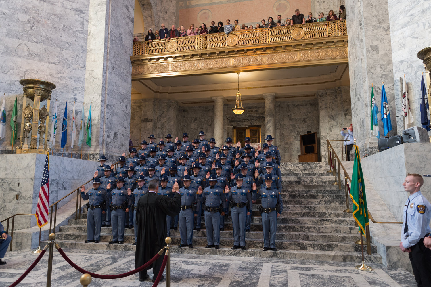 The Washington State Patrol introduced 44 newly commissioned troopers to its ranks on Nov. 16  during the 116th Trooper Basic Training graduation ceremony held at the Capitol Rotunda in Olympia.